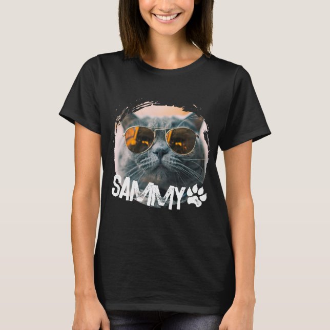 T-shirt Pets Simple Modern Nge Cool Name And Photo T Shirt (Devant)