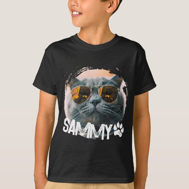 T-shirt Pets Simple Modern Nge Cool Name And Photo T Shirt (Devant)