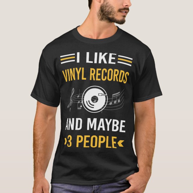T-shirt Peut-Être 3 personnes Enregistrements de vinyle (Devant)