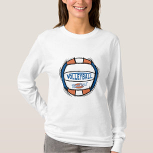 T-shirt Peut la fouille d'U il orange bleue de volleyball