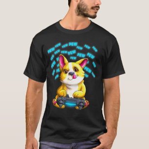 T-shirt Pew Gamer Corgi Welsh Pewpew Video Gaming