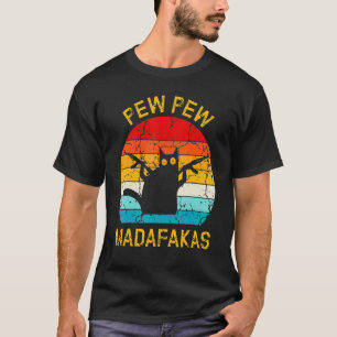 T-shirt Pew Madafakas Pew Guns Funny Black Cat Retro Vinta