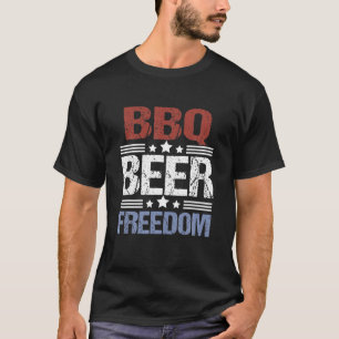 T-shirt Ph BBQ Beer Freedom Costume Amérique Drapeau cadea