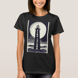T-shirt Phare de Fire Island New York Lune
