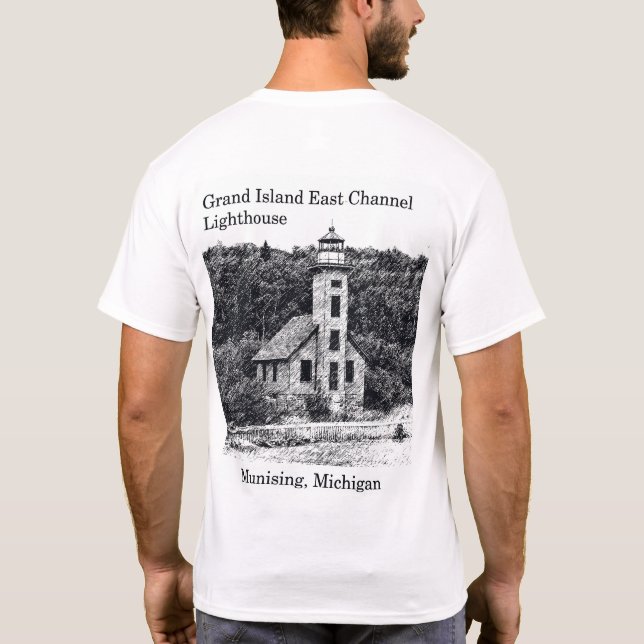 T-shirt Phare de Grand Island East Channel Chemise 2 côtés (Dos)