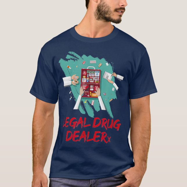 T-shirt Pharmacie du distributeur légal de médicaments (Devant)