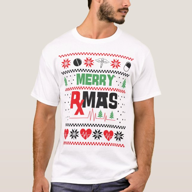 T-shirt Pharmacie Merry Rx Mas Noël (Devant)