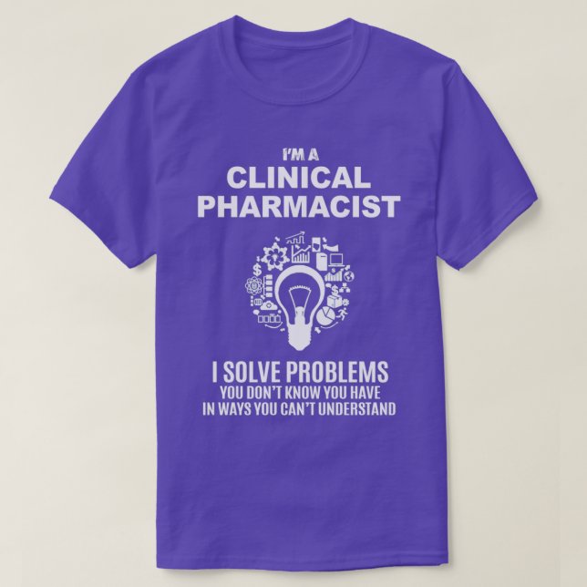 T-SHIRT PHARMACIEN CLINIQUE RÉSOUDRE LES PROBLÈMES BLANC (Design devant)
