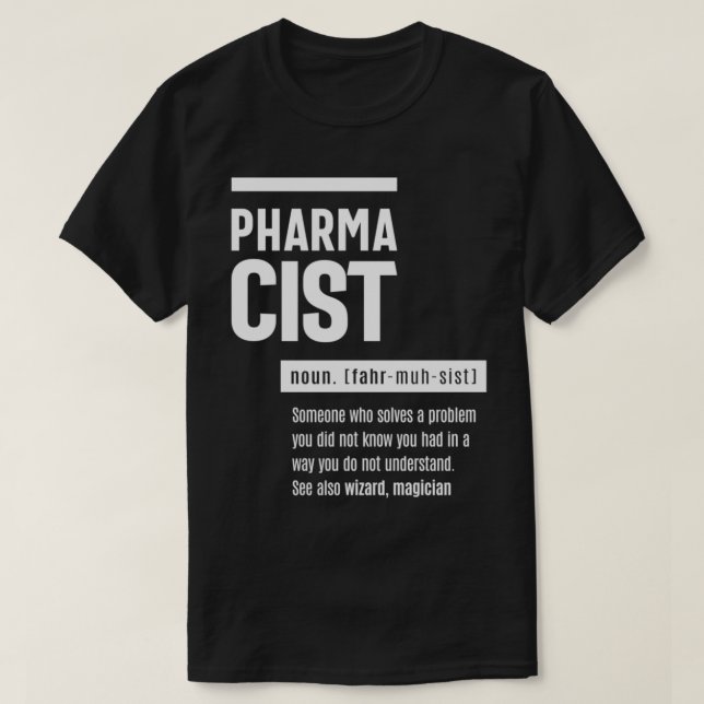 T-shirt Pharmacien Définition Drôle Cadeau (Design devant)
