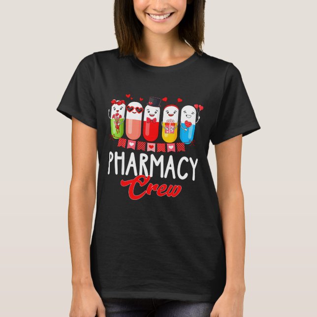 T-shirt Pharmacy Crew Nurse Valentines Day Pharmacist Tech (Devant)