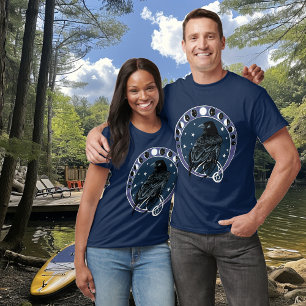 T-shirt Phases de la lune corail Étoiles Bleu