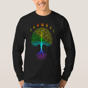 T-shirt Phases De L'Arbre De Vie De La Lune Vintage Retro