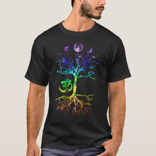 T-shirt Phases De L'Arbre Lune De La Vie Om Chakra