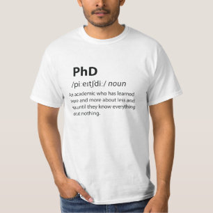 T-shirt PhD Drôle Dictionnaire Définition