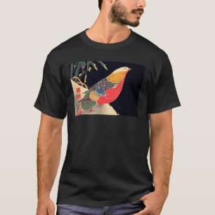 T-shirt Phéasant d'or dans la neige par Ito Jakuchu