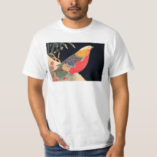 T-shirt Phéasant d'or dans la neige par Ito Jakuchu