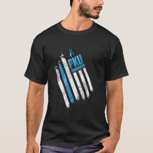 T-shirt Phenylcétonuria Pku Strong Warrior Us Drapeaux Pri