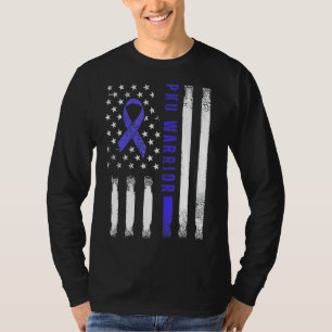 T-shirt Phenylcétonuria Pku Strong Warrior Usa Drapeau