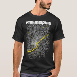 T-shirt Philadelphia Pennsylvania Street Map Hometown Prid