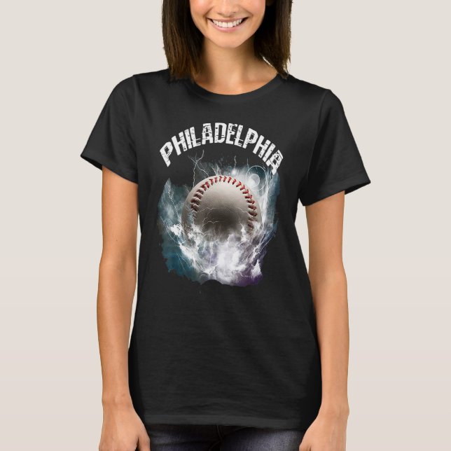 T-shirt Philadelphie Baseball Retro (Devant)