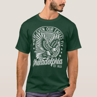 T-shirt Philadelphie où même nos aigles volent en v3