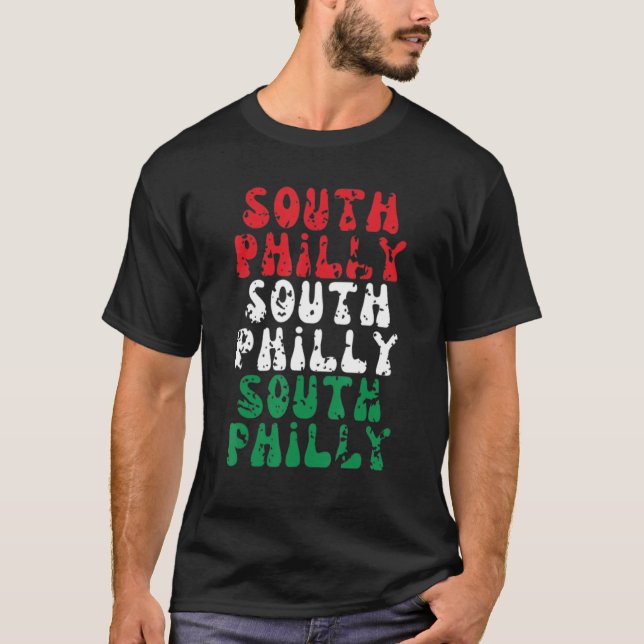 T-shirt Philadelphie Sud Philly Drapeau Italien Ville Broc (Devant)