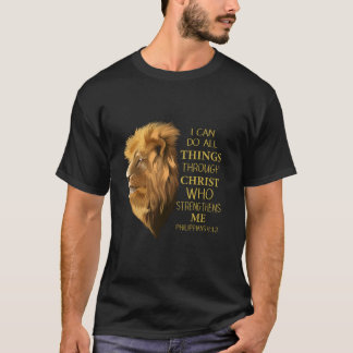 T-shirt Philippians 4 13 Religious Lion Verses Funny Chris