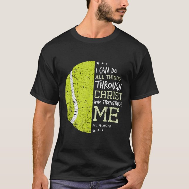 T-shirt Philippiens 4 13 Je Peux Faire Tout Chrétien Dix (Devant)