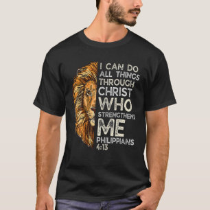 T-shirt Philippiens 4:13 Lion religieux Bible chrétienne V