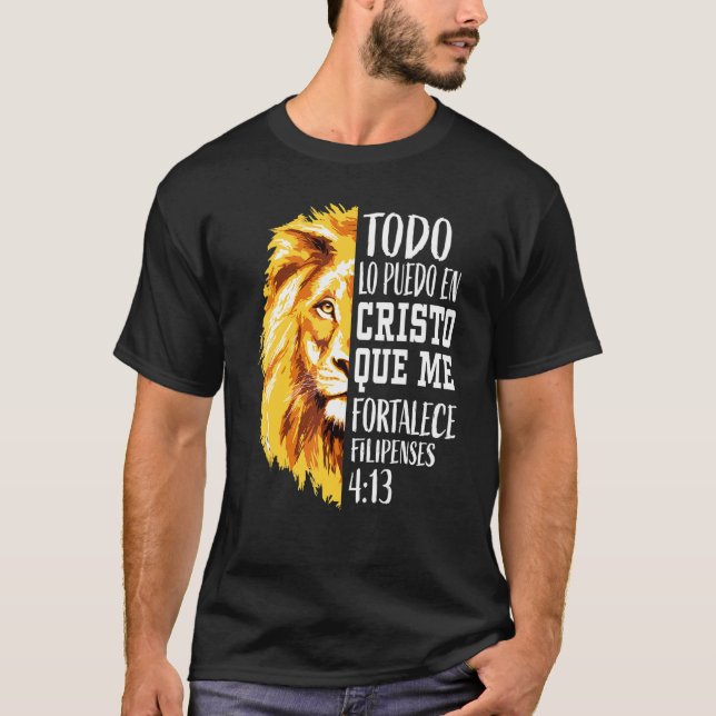 T-shirt Philippines 4 13 Hommes Christian Verse Lion Juda  (Devant)