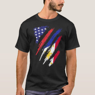 T-shirt Philippines American Grosse Drapeau USA Patriot He