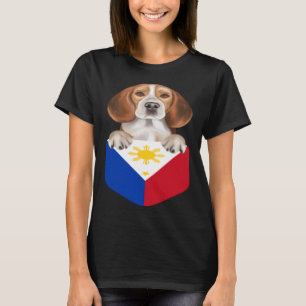 T-shirt Philippines Drapeau Chien Beagle Dans La Poche