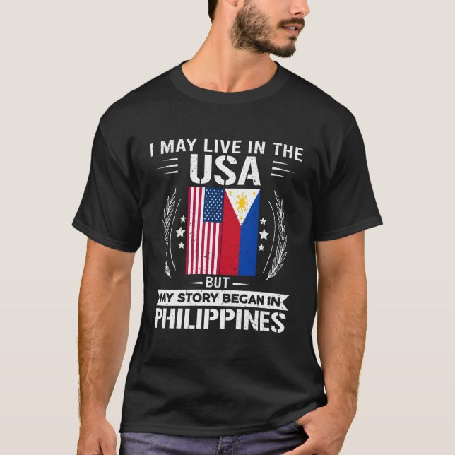 T-shirt Philippines Fier Fier Les Drapeaux Philippines Et  (Devant)
