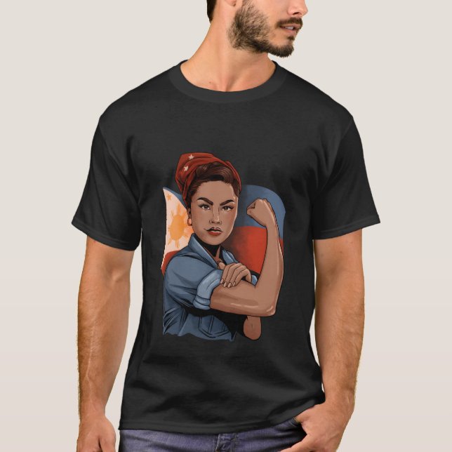 T-shirt Philippines Filipina Fier Drapeau Jour Pinay Stron (Devant)
