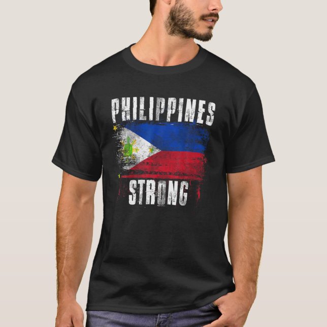 T-shirt Philippines Forte Distressed Flag Fierté philippin (Devant)