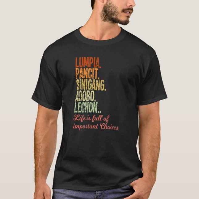 T-shirt Philippines Lumpia Pancit Sinigang Adobo (Devant)
