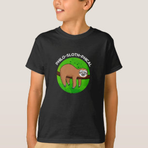 T-shirt Philo-sloth-phical Funny Animal Sloth Pun Dark BG