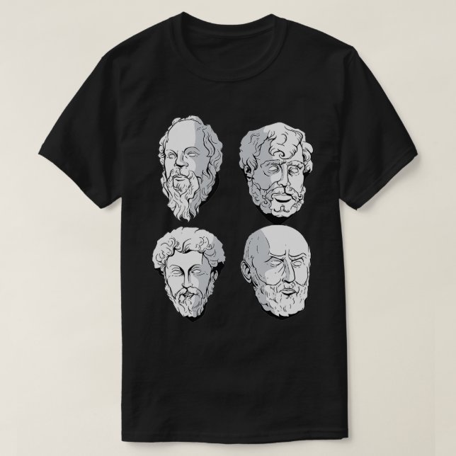 T-shirt Philosophage stoïque Aurelius Socrates Seneca Epic (Design devant)