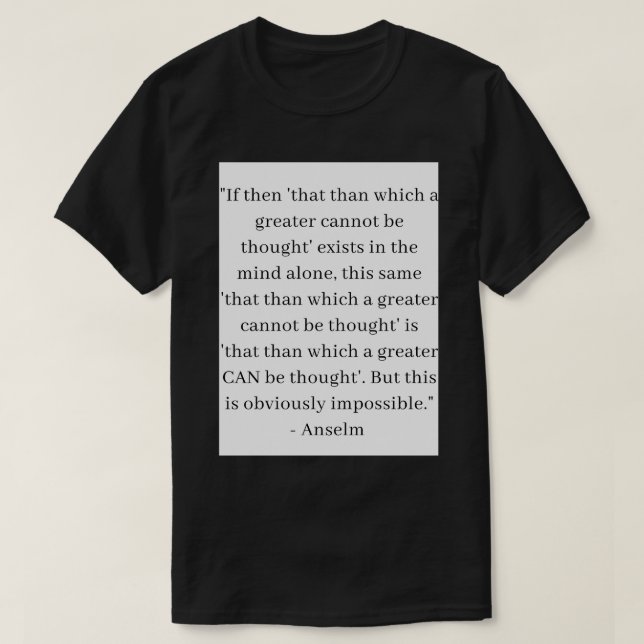 T-shirt Philosophie d'Anselme T (Design devant)