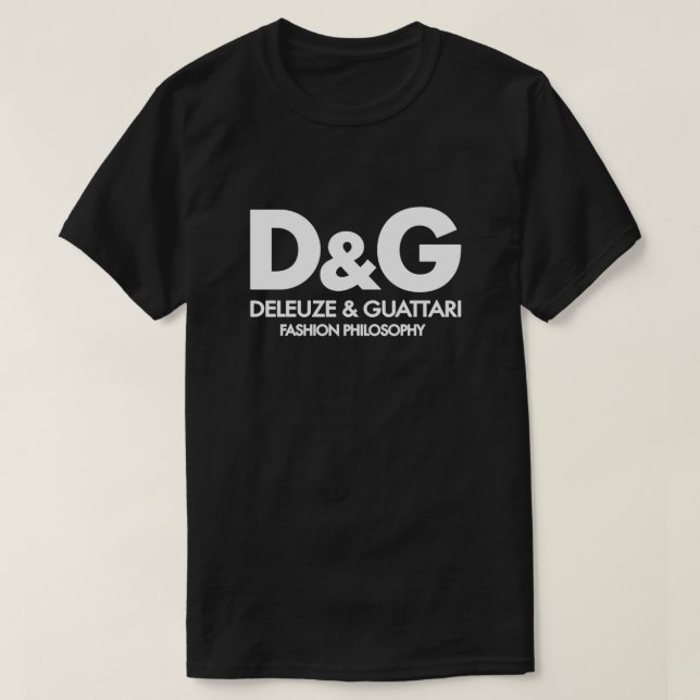 T-shirt Philosophie de mode Deleuze Guattari Blanc (Design devant)