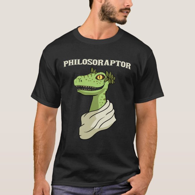 T-shirt Philosoraptor Philosopher Raptor Dinosaur Velocira (Devant)