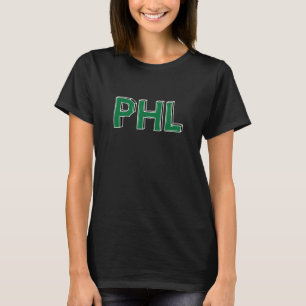 T-shirt PHL Philadelphie Lettres d'abréviation en vert