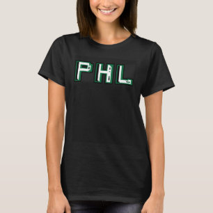 T-shirt PHL Philadelphie Lettres d'abréviation Pixel Block