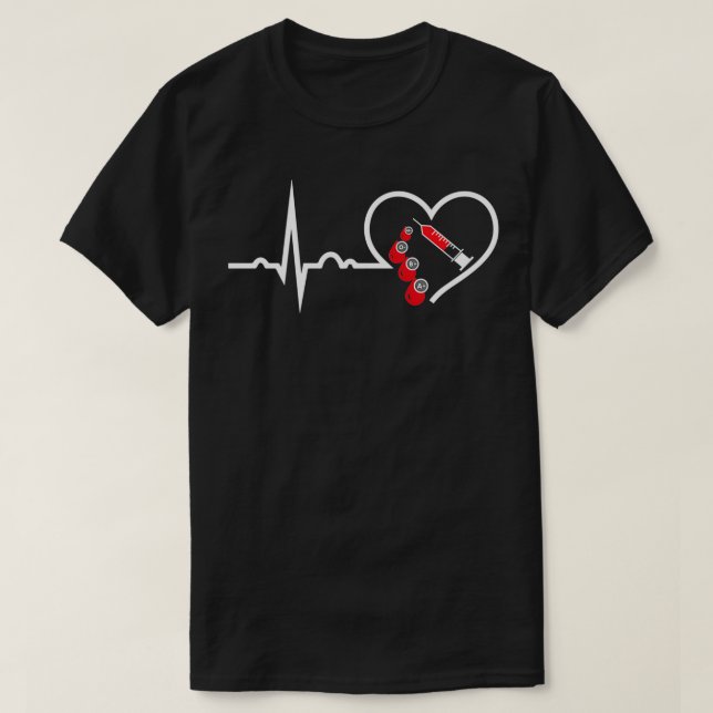 T-shirt Phlebotomiste Coeur Sang Phlebotomie Pulse mûre (Design devant)