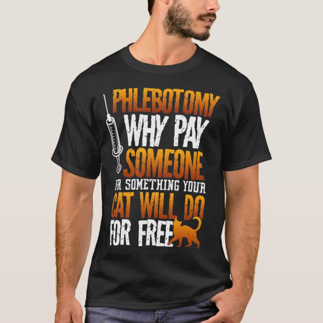 T-shirt Phlebotomiste Phlebotomie Chat Drôle Tee Pour (Devant)