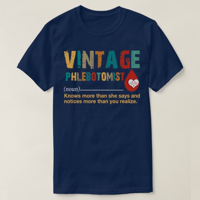 T-shirt Phlebotomiste vintage (Design devant)