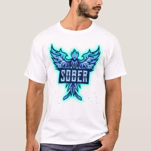 T-shirt Phoenix bleu de Sobriété (Devant)
