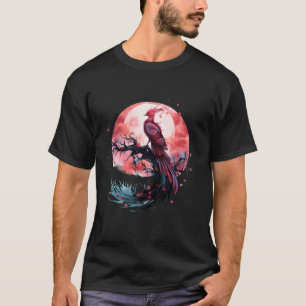T-shirt Phoenix Fire Phoenix Bird Sakura Tree Mythique Bir