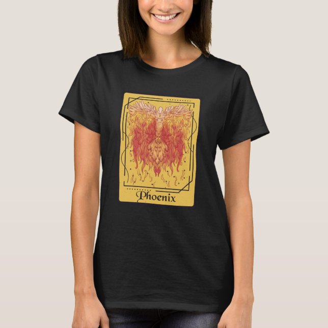 T-shirt Phoenix Tarot Card Firebird Fantasy Rising from As (Devant)