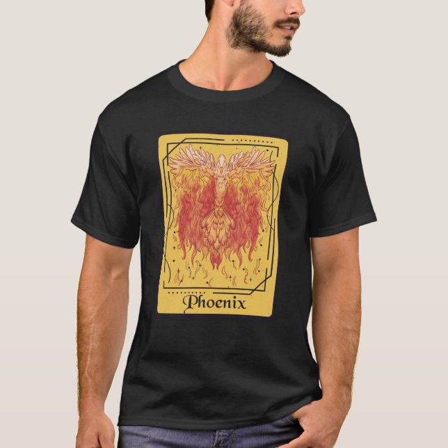 T-shirt Phoenix Tarot Card Firebird Fantasy Rising from As (Devant)